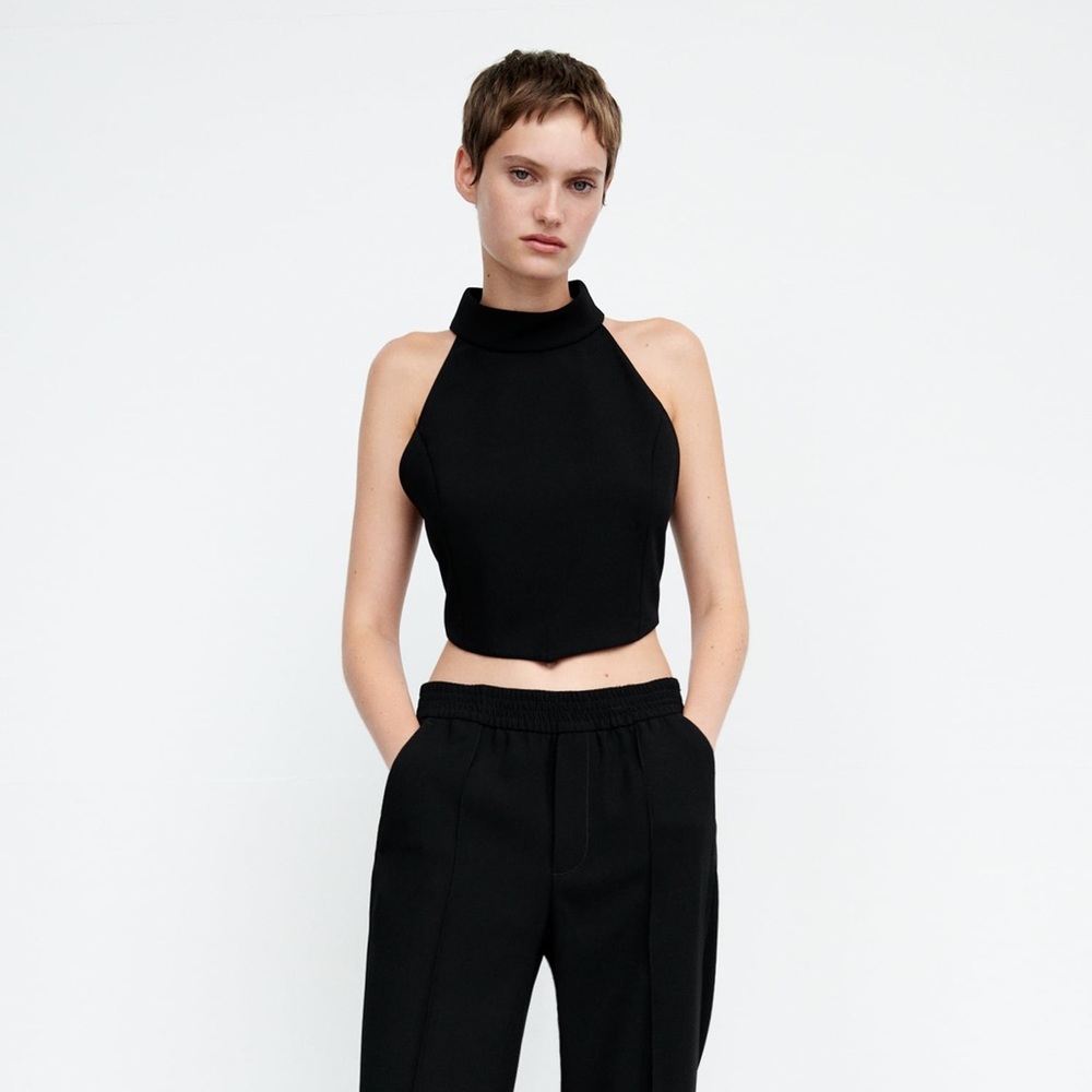 Zara Cropped Halter Top